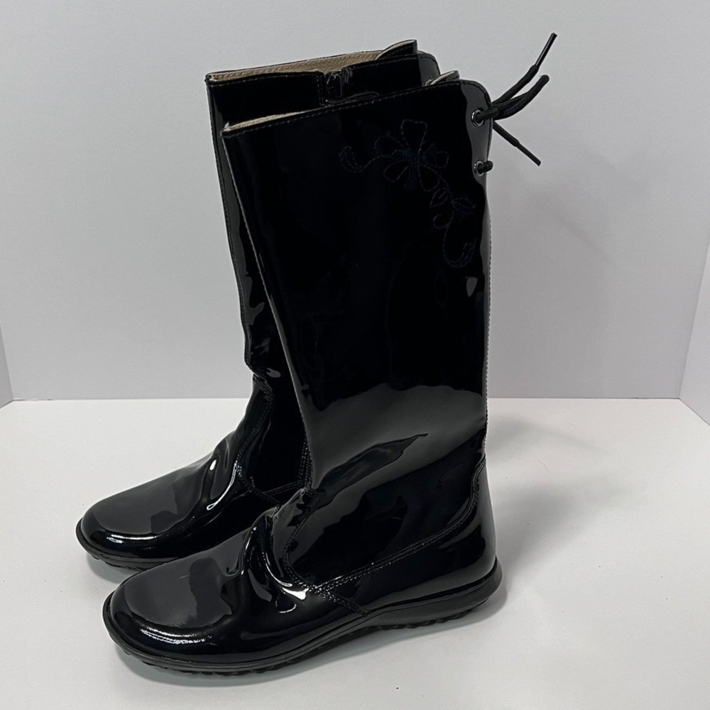 Naturino 34 (2.5) Black Patent Leather Boots Zipper - Picture 2 of 9